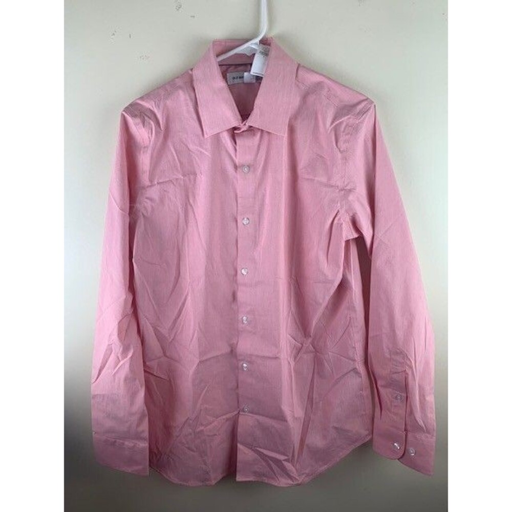Old Navy Size S 15.25 34 Mens Shirt Slim Fit Pink Built In Flex The Signature